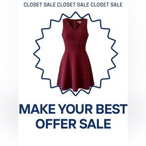 Banana Republic Sloan V-neck Fit & Flare dress, size 4